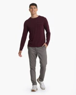 Long Sleeve Rise Tee | Ruby -Men's Apparel Shop V1001RUB 02072