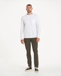 Long-Sleeve Rise Tee | White -Men's Apparel Shop V1001WHT 2030 FULL