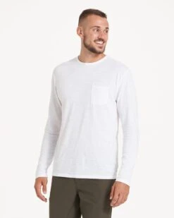 Long-Sleeve Rise Tee | White -Men's Apparel Shop V1001WHT 2052