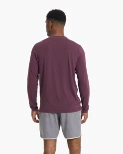 Long Sleeve Current Tech Tee | Chestnut -Men's Apparel Shop V1003CHN 09108