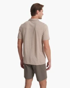 Knit Twill Polo | Camel Heather -Men's Apparel Shop V1004CMH SP23 M ECOMM TOPS DETAIL 2561 1X1 546280e1 4f48 4f7a 9f77 fd33b3762be4