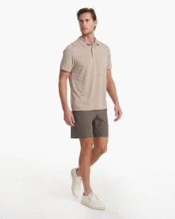 Knit Twill Polo | Camel Heather -Men's Apparel Shop V1004CMH SP23 M ECOMM TOPS FULL 2523 4X5 3a9c2594 7fc7 4cd8 bdac 89203b92df8d