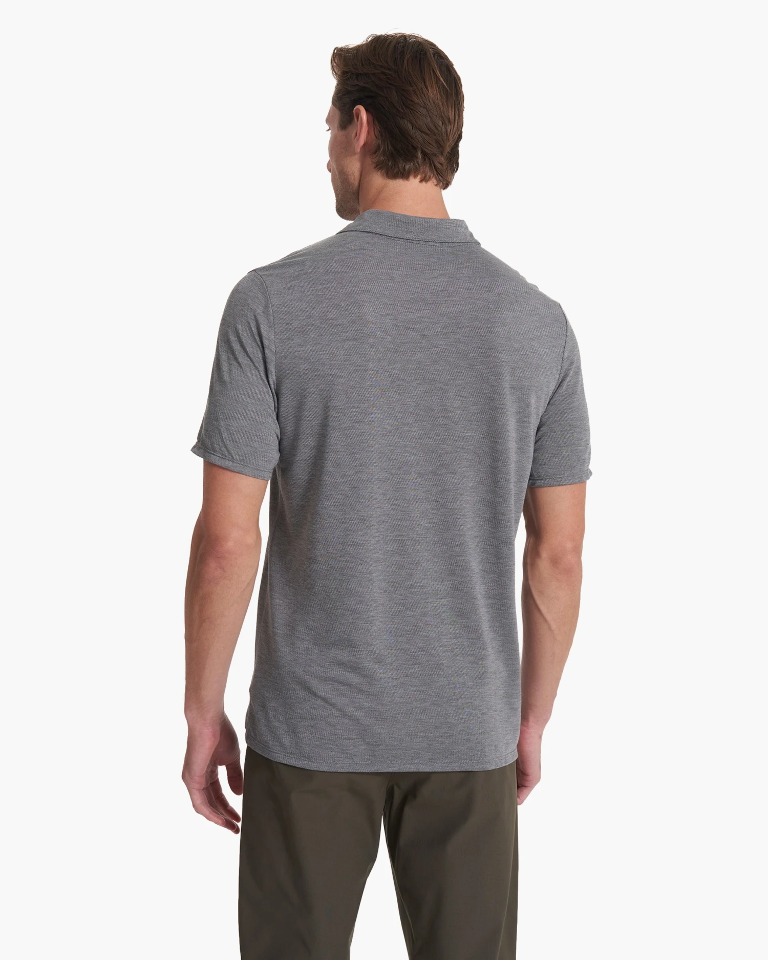 Knit Twill Polo | Heather Grey 5 Knit Twill Polo | Heather Grey - Image 3