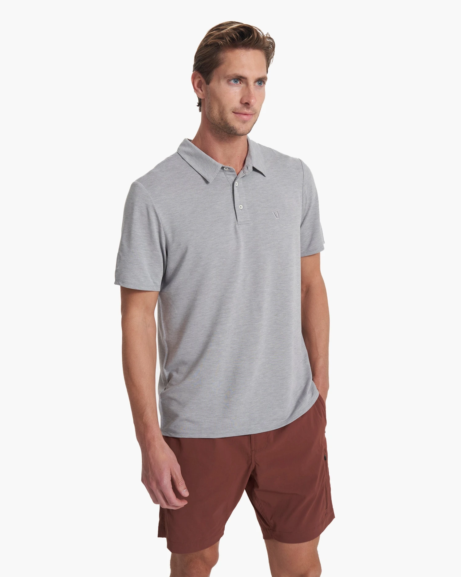 Knit Twill Polo | Steel Heather 5 Knit Twill Polo | Steel Heather - Image 3