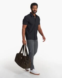 Short Sleeve Manhattan Button Down | Black 13 Short Sleeve Manhattan Button Down | Black -Men's Apparel Shop V1024BLK SP23 M ECOMM TOPS FULL 0458 1X1 43a3652b e271 4af9 8de5 ffa1492ac358