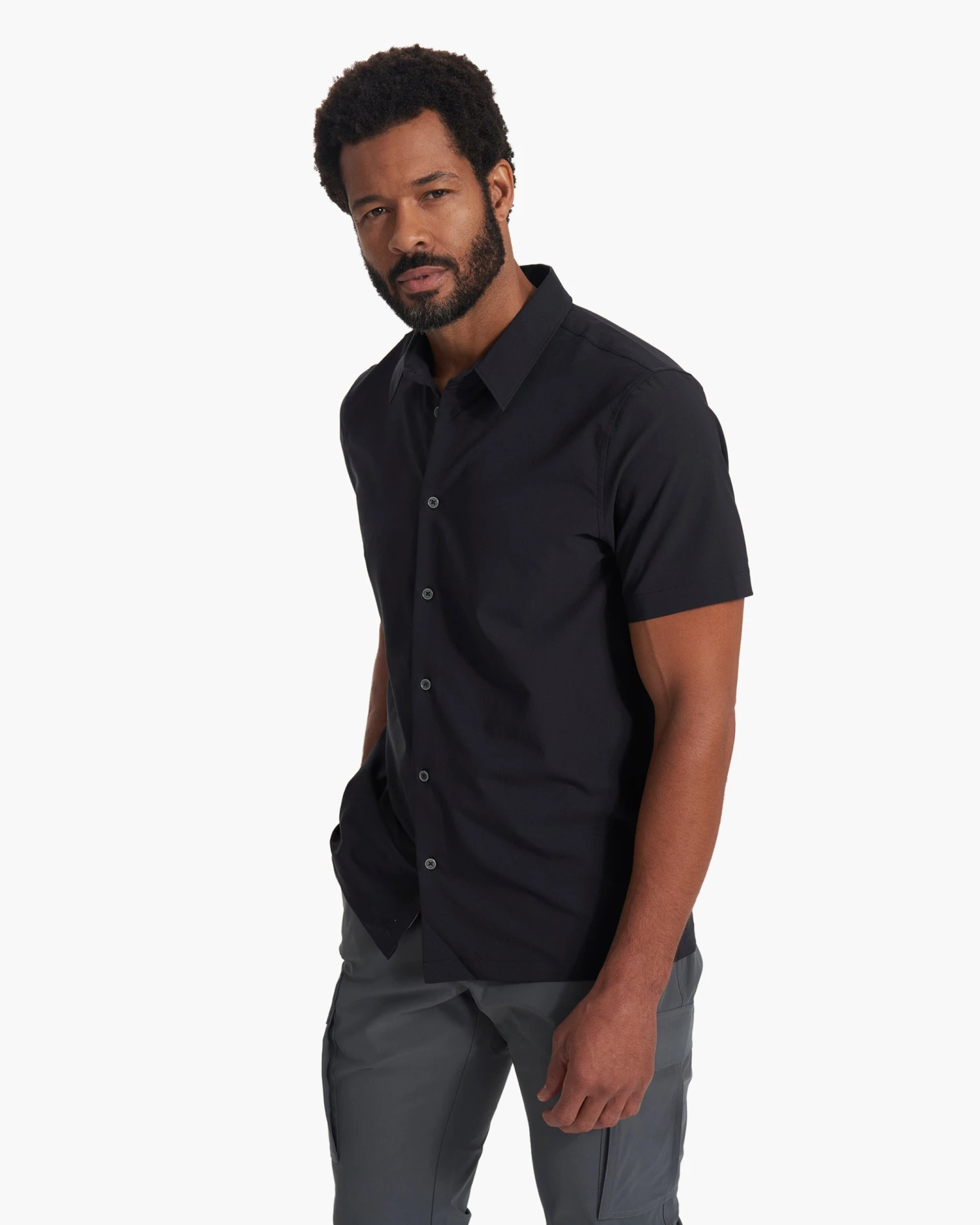 Short Sleeve Manhattan Button Down | Black 5 Short Sleeve Manhattan Button Down | Black - Image 3