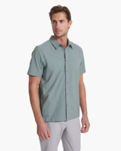 Short Sleeve Manhattan Button Down | Stormy -Men's Apparel Shop V1024STY SP23 M ECOMM TOPS DETAIL 1196 1X1 fa0b7b5e 499f 4d61 b9c5 b252381ad5a6