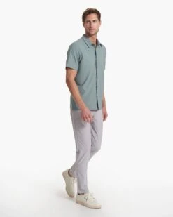 Short Sleeve Manhattan Button Down | Stormy -Men's Apparel Shop V1024STY SP23 M ECOMM TOPS FULL 1140 1X1 3e00f664 43a3 4434 974d 9e0a805dd88b