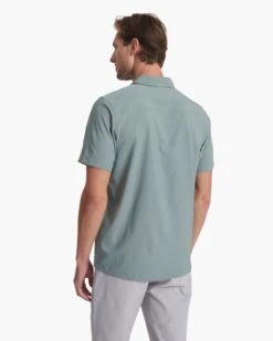 Short Sleeve Manhattan Button Down | Stormy -Men's Apparel Shop V1024STY SP23 M ECOMM TOPS TOP 1184 1X1 0d8ae1ea 4469 4fff a851 9b11cd866064