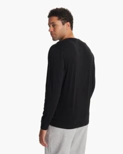 Long-Sleeve Ever Henley | Black 13 Long-Sleeve Ever Henley | Black -Men's Apparel Shop V108BLK 1