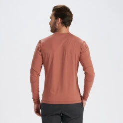 Long-Sleeve Ever Henley | Copper -Men's Apparel Shop V108COP 3
