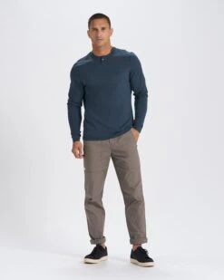 Long-Sleeve Ever Henley | Indigo -Men's Apparel Shop V108IND 3