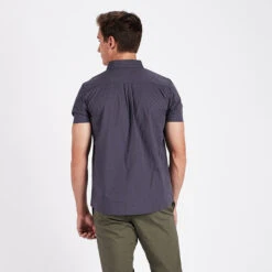 Crest Short Sleeve Button-Down | Navy Micro Dot -Men's Apparel Shop V150NMD 2