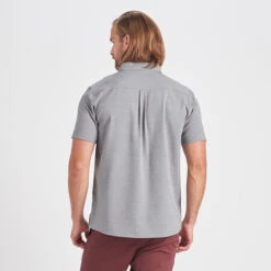 Bishop Short-Sleeve Button-Down | Light Grey -Men's Apparel Shop V154LTG 3 update
