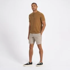 Short-Sleeve Ever Henley | Tobacco -Men's Apparel Shop V165TOB 4