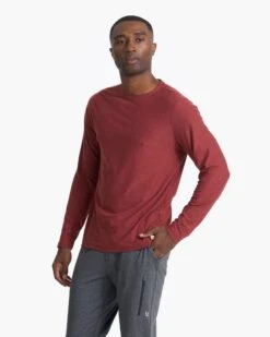 Long-Sleeve Strato Tech Tee | Currant Heather -Men's Apparel Shop V178HUT 00544