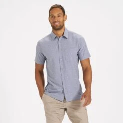 Short-Sleeve Bridge Button Down | Grey Moon Phase -Men's Apparel Shop V184GMP 1 09d569aa 9425 4f20 ba4f 71565f009346