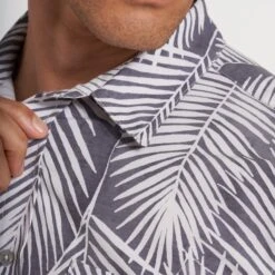 Short-Sleeve Bridge Button Down | Smoke Fronds -Men's Apparel Shop V184SMF 0290