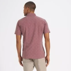 Short-Sleeve Bridge Button Down | Terracotta Bird -Men's Apparel Shop V184TBI 3