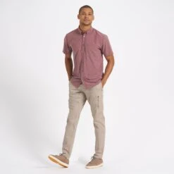 Short-Sleeve Bridge Button Down | Terracotta Bird -Men's Apparel Shop V184TBI 4 FlagRemoved