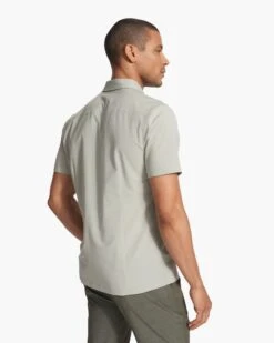 Short Sleeve Bridge Button Down | White Sage -Men's Apparel Shop V184WSG FA23 M ECOMM TOPS BACK TOPS 4