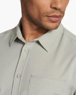 Short Sleeve Bridge Button Down | White Sage -Men's Apparel Shop V184WSG FA23 M ECOMM TOPS DETAIL 7