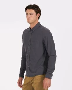 Long-Sleeve Ace Button-Down | Charcoal -Men's Apparel Shop V185CCL 2
