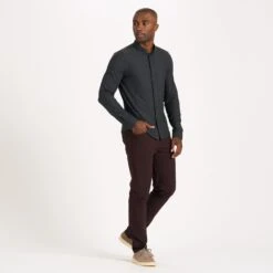 Long Sleeve Strato Button-Down | Charcoal Heather -Men's Apparel Shop V192HCC 4 480f2c14 bda4 4072 8261 1d4190d196e6