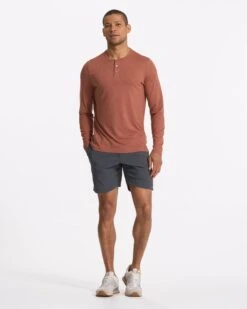 Long Sleeve Ease Performance Henley | Copper Heather -Men's Apparel Shop V194HCO SP23 M ECOMM TOPS FULL 3428 1x1 7fb37354 8064 4452 ad58 1cc9d90ef5a1