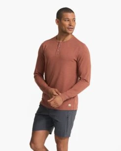 Long Sleeve Ease Performance Henley | Copper Heather -Men's Apparel Shop V194HCO SP23 M ECOMM TOPS TOP 3454 1x1 0830b94b 48ad 45a8 a164 4fe0731ec5cc