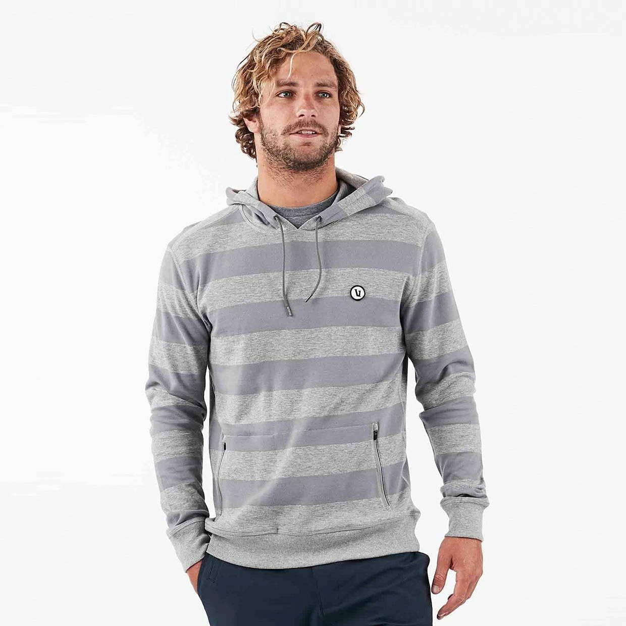 Clark Hoodie | Heather Grey Stripe 4 Clark Hoodie | Heather Grey Stripe - Image 2