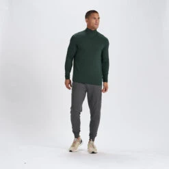 Ease Performance Half Zip | Blackened Green Heather 10 Ease Performance Half Zip | Blackened Green Heather -Men's Apparel Shop V221HBG 3
