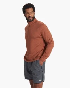 Ease Performance Half Zip | Copper Heather -Men's Apparel Shop V221HCO FA22 M ECOMM FLEECE TOP 2528 1x1 e0c98248 a498 46f0 b0ab 3129d101a94b