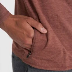 Ease Performance Half Zip | Dark Terracotta Heather -Men's Apparel Shop V221HDT 0282