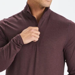 Ease Performance Half Zip | Oxblood Heather -Men's Apparel Shop V221HOX 5