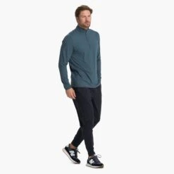 Ease Performance Half Zip | Stone Heather -Men's Apparel Shop V221HSO 03932