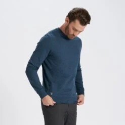 Ponto Performance Crew | Indigo Heather -Men's Apparel Shop V224HTI 2