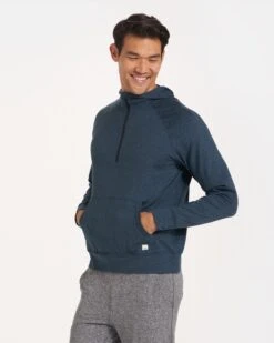 Ponto Performance Half Zip Hoodie | Indigo Heather -Men's Apparel Shop V244HAZ 3121