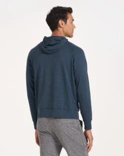 Ponto Performance Half Zip Hoodie | Indigo Heather -Men's Apparel Shop V244HAZ 3132