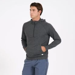 Ponto Performance Half Zip Hoodie | Charcoal Heather -Men's Apparel Shop V244HCC 2