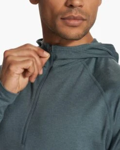 Ponto Performance Half Zip Hoodie | Lake Heather 12 Ponto Performance Half Zip Hoodie | Lake Heather -Men's Apparel Shop V244HLK FA23 M ECOMM fleece DETAIL 7