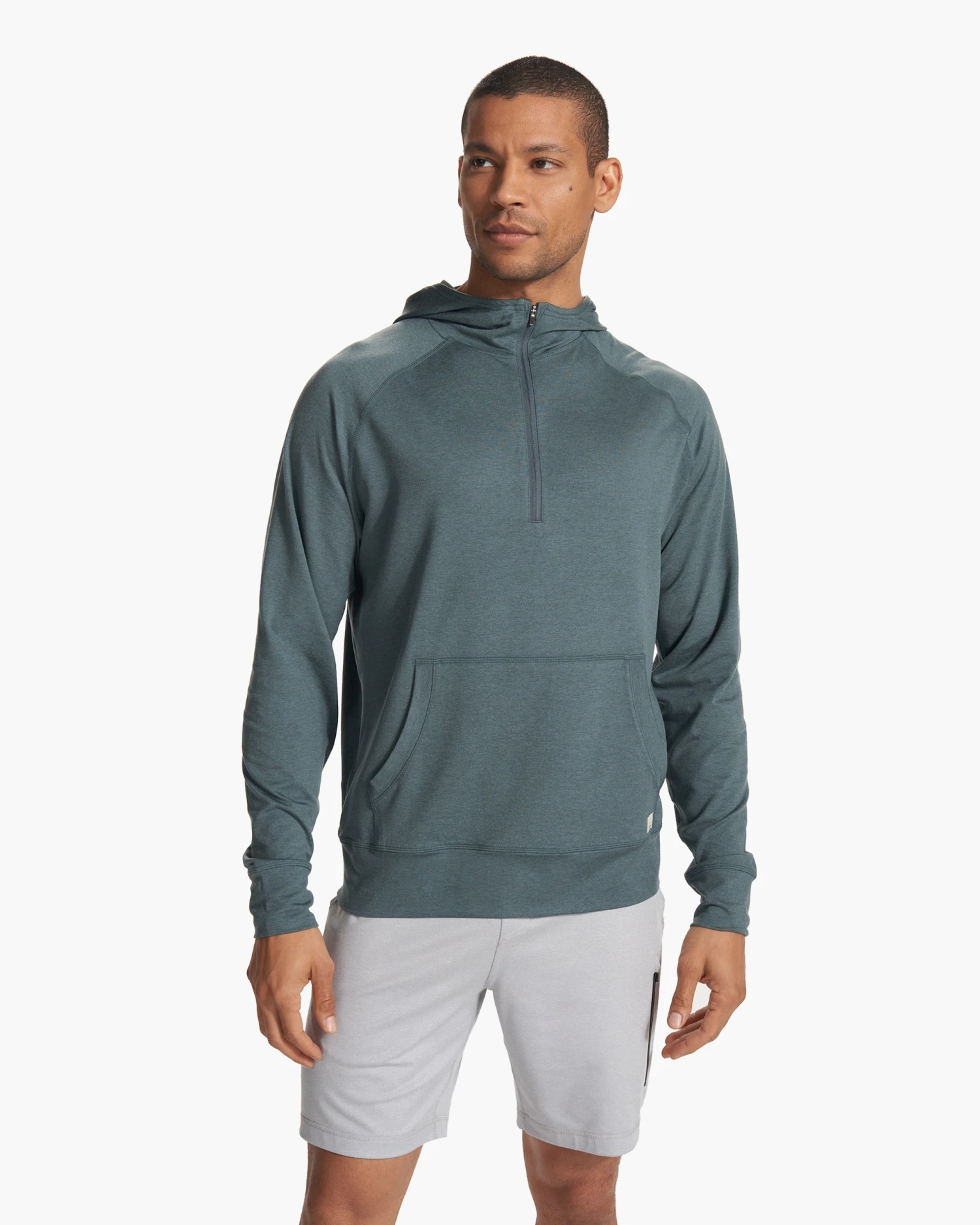 Ponto Performance Half Zip Hoodie | Lake Heather 4 Ponto Performance Half Zip Hoodie | Lake Heather - Image 2