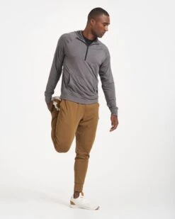 Ponto Performance Half Zip Hoodie | Smoke Heather -Men's Apparel Shop V244HSM 2823