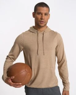 Sunday Element Hoodie | Camel Heather -Men's Apparel Shop V264CMH SP23 M ECOMM FLEECE DETAIL 3952 1x1 bbe33174 6ca1 4b3b 9c02 9d53624ac879