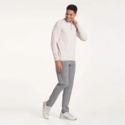 Long-Sleeve Ease Performance Henley | Oyster Heather -Men's Apparel Shop V431GLT 0769