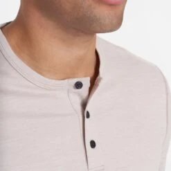 Long-Sleeve Ease Performance Henley | Oyster Heather -Men's Apparel Shop V431GLT 0865