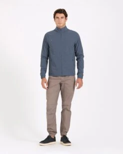 Venture Track Jacket | Navy Linen Texture -Men's Apparel Shop V536NVL 4